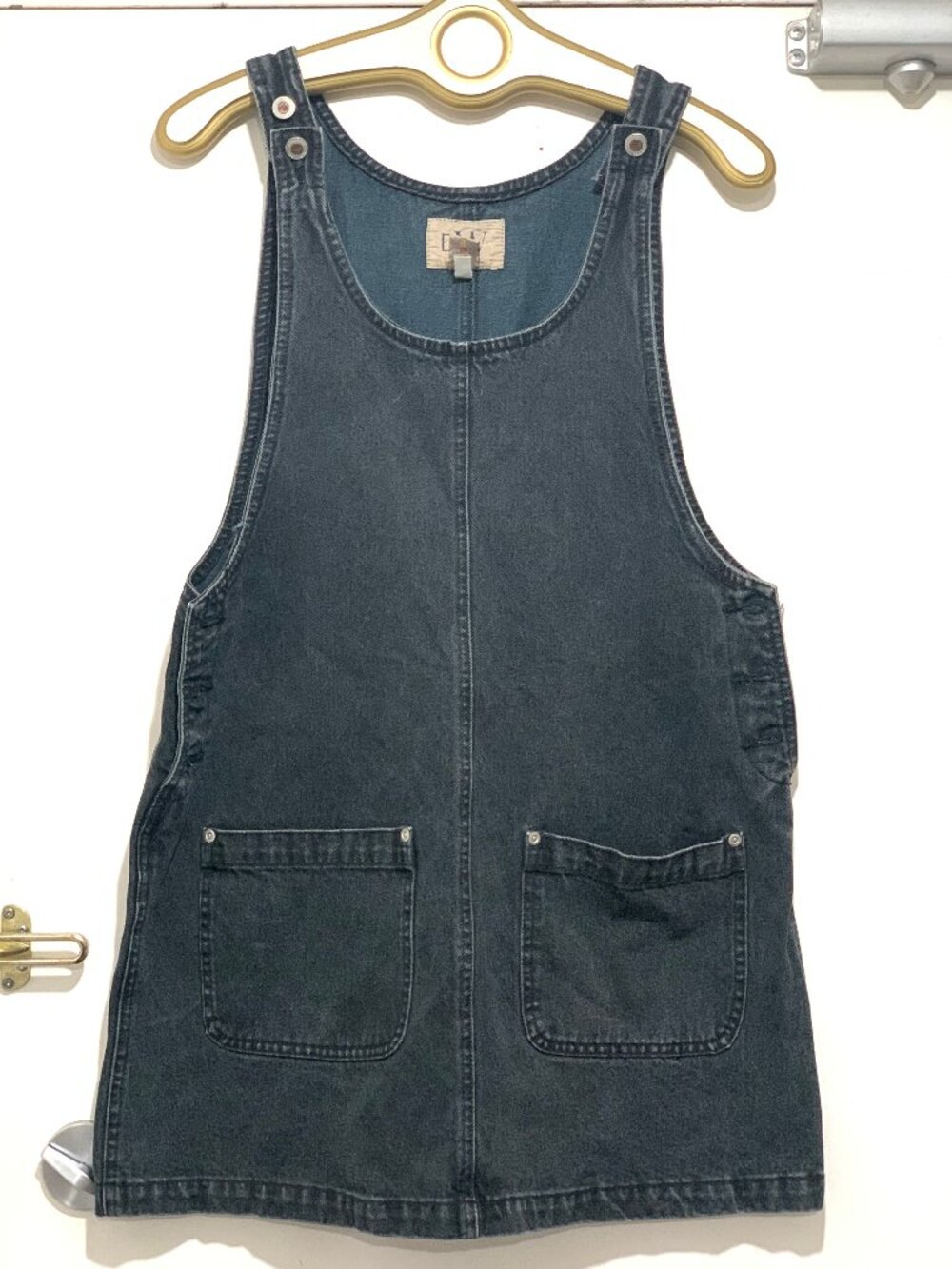 VINTAGE EASY WEAR DENIM JUMPER MIDI DRESSES SIZE L
